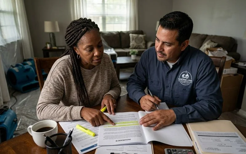 Cape Coral homeowner reviewing insurance policy for hurricane coverage