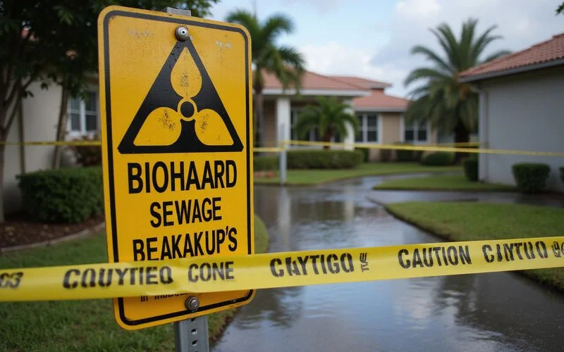 Warning about health hazards of sewage backup contamination